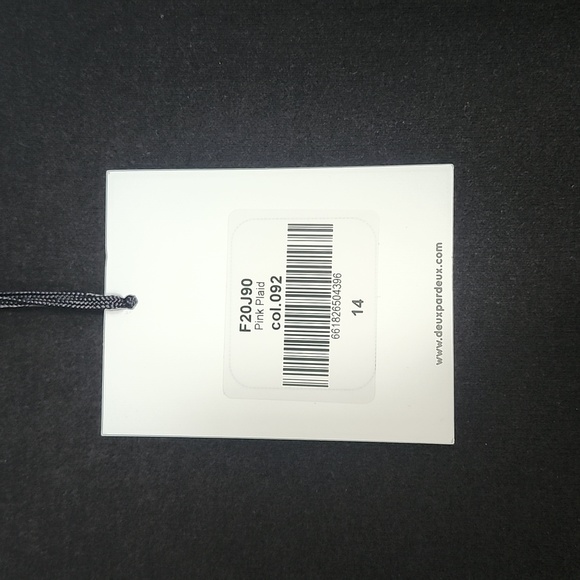 Deux par Deux Girls Mock Neck Mixed Media Plaid Press - Picture 3 of 7